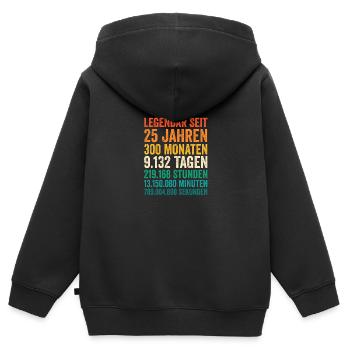 25 Jahre Fünfundzwanzigster Geburtstag - Kinder Premium Organic Zip Hoodie - Schwarz - Hinten - AI Model Kid Male (0cm)