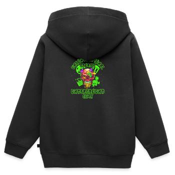 Film underground, Cinéma indépendant, Horreur - Sweat Premium à capuche zippé enfant bio - noir - Dos - AI Model Kid Male (0cm)