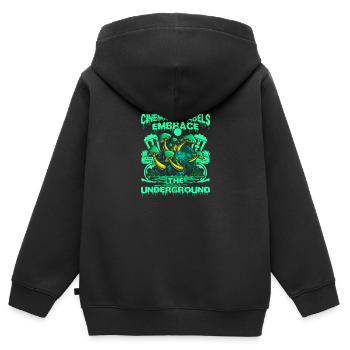 Underground Film, Independent Cinema, Horror - Kinder Premium Organic Zip Hoodie - Schwarz - Hinten - AI Model Kid Male (0cm)