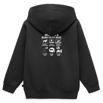 Löwe Löwen - Kinder Premium Organic Zip Hoodie - Schwarz - Hinten - AI Model Kid Male (0cm)