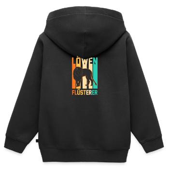 Löwe Löwen - Kinder Premium Organic Zip Hoodie - Schwarz - Hinten - AI Model Kid Male (0cm)