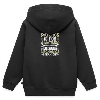 Love Avion aviation - Sweat Premium à capuche zippé enfant bio - noir - Dos - AI Model Kid Male (0cm)