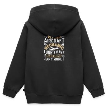 Love Avion aviation - Sweat Premium à capuche zippé enfant bio - noir - Dos - AI Model Kid Male (0cm)