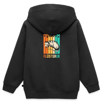 Opossum - Kinder Premium Organic Zip Hoodie - Schwarz - Hinten - AI Model Kid Male (0cm)