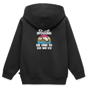 Opossum - Kinder Premium Organic Zip Hoodie - Schwarz - Hinten - AI Model Kid Male (0cm)