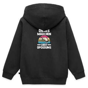 Opossum - Kinder Premium Organic Zip Hoodie - Schwarz - Hinten - AI Model Kid Male (0cm)