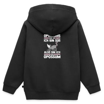 Opossum - Kinder Premium Organic Zip Hoodie - Schwarz - Hinten - AI Model Kid Male (0cm)