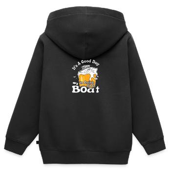 Drink auf einem Boot - Kinder Premium Organic Zip Hoodie - Schwarz - Hinten - AI Model Kid Male (0cm)