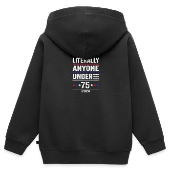 Littéralement n’importe qui de moins de 75 ans drôle de président - Sweat Premium à capuche zippé enfant bio - noir - Dos - AI Model Kid Male (0cm)