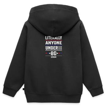 Littéralement n’importe qui de moins de 80 ans drôle de président - Sweat Premium à capuche zippé enfant bio - noir - Dos - AI Model Kid Male (0cm)
