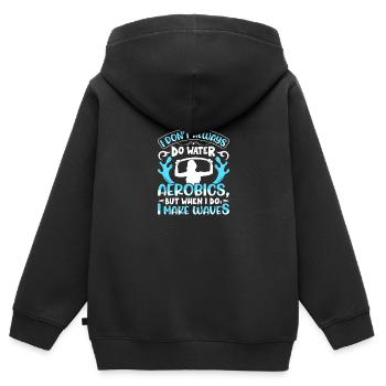 Conceptions d’exercices d’aérobic - Sweat Premium à capuche zippé enfant bio - noir - Dos - AI Model Kid Male (0cm)