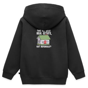 Dieser Vater verkauft Immobilien Immobilienmakler - Kinder Premium Organic Zip Hoodie - Schwarz - Hinten - AI Model Kid Male (0cm)