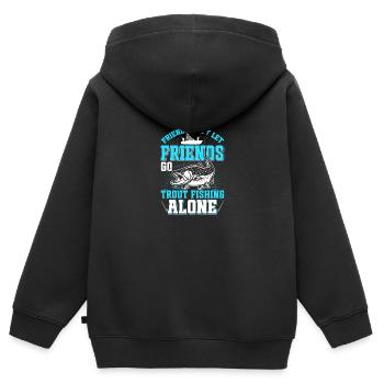 Funny Fishing Men Women - Kinder Premium Organic Zip Hoodie - Schwarz - Hinten - AI Model Kid Male (0cm)