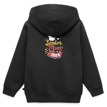 Senior Mom Class of 2024 Funny Graduation Party - Kinder Premium Organic Zip Hoodie - Schwarz - Hinten - AI Model Kid Male (0cm)