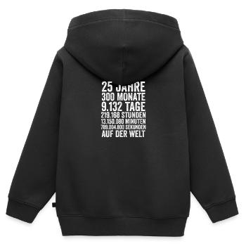25 Jahre Fünfundzwanzigster Geburtstag - Kinder Premium Organic Zip Hoodie - Schwarz - Hinten - AI Model Kid Male (0cm)