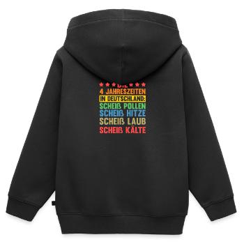 Die 4 Jahreszeiten In Deutschland - Kinder Premium Organic Zip Hoodie - Schwarz - Hinten - AI Model Kid Male (0cm)