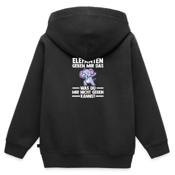Elefant Elefanten - Kinder Premium Organic Zip Hoodie - Schwarz - Hinten - AI Model Kid Male (0cm)