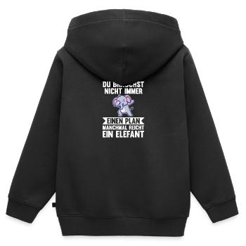 Elefant Elefanten - Kinder Premium Organic Zip Hoodie - Schwarz - Hinten - AI Model Kid Male (0cm)