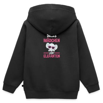 Elefant Elefanten - Kinder Premium Organic Zip Hoodie - Schwarz - Hinten - AI Model Kid Male (0cm)