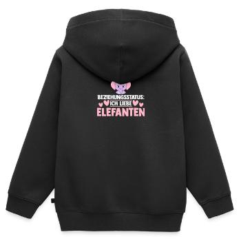 Elefant Elefanten - Kinder Premium Organic Zip Hoodie - Schwarz - Hinten - AI Model Kid Male (0cm)