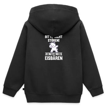 Eisbär Eisbären - Kinder Premium Organic Zip Hoodie - Schwarz - Hinten - AI Model Kid Male (0cm)