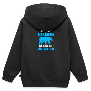 Eisbär Eisbären - Kinder Premium Organic Zip Hoodie - Schwarz - Hinten - AI Model Kid Male (0cm)