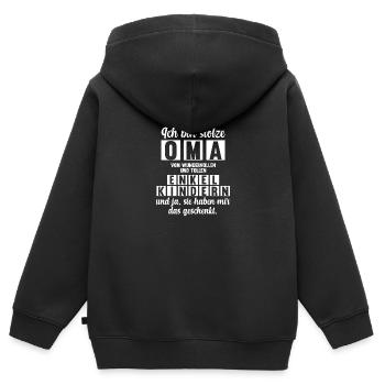 Großmutter Enkelkinder Oma - Kinder Premium Organic Zip Hoodie - Schwarz - Hinten - AI Model Kid Male (0cm)