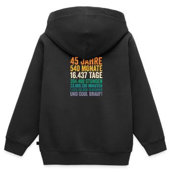 45 Jahre Fünfundvierzigster Geburtstag - Kinder Premium Organic Zip Hoodie - Schwarz - Hinten - AI Model Kid Male (0cm)