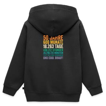 50 Jahre Fünfundvierzigster Geburtstag - Kinder Premium Organic Zip Hoodie - Schwarz - Hinten - AI Model Kid Male (0cm)