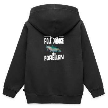 Forellen Angeln - Kinder Premium Organic Zip Hoodie - Schwarz - Hinten - AI Model Kid Male (0cm)