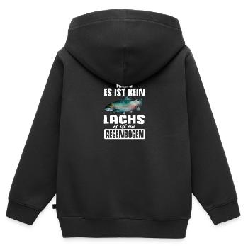Forellen Angeln - Kinder Premium Organic Zip Hoodie - Schwarz - Hinten - AI Model Kid Male (0cm)