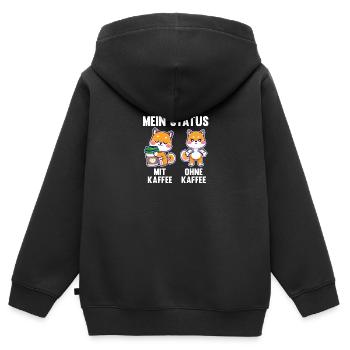 Hund Mein Status Mit Kaffee Ohne Kaffee - Kinder Premium Organic Zip Hoodie - Schwarz - Hinten - AI Model Kid Male (0cm)