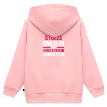 Opa Oma Enkelkind Enkelin - Kinder Premium Organic Zip Hoodie - Rosa - Hinten - AI Model Kid Female (0cm)
