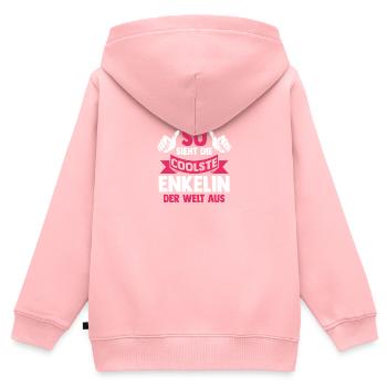 Opa Oma Enkelkind Enkelin - Kinder Premium Organic Zip Hoodie - Rosa - Hinten - AI Model Kid Female (0cm)