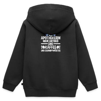 Apotheke Kaffee Pharmazie Mediziner Apothekerin - Kinder Premium Organic Zip Hoodie - Schwarz - Hinten - AI Model Kid Male (0cm)