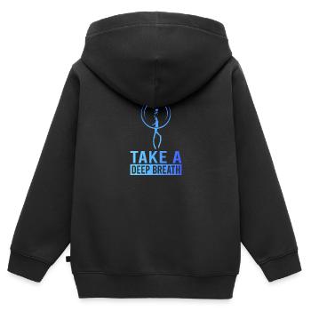 Tauchen, Apnoetauchen, Apnoe No Limit Freediving - Kinder Premium Organic Zip Hoodie - Schwarz - Hinten - AI Model Kid Male (0cm)