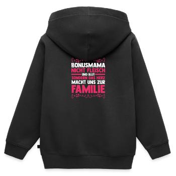 Stiefmutter Stiefmama Bonusmama - Kinder Premium Organic Zip Hoodie - Schwarz - Hinten - AI Model Kid Male (0cm)