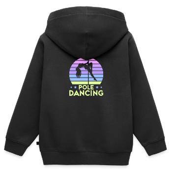 Pole dance danseuse, pole dance, pole dance - Sweat Premium à capuche zippé enfant bio - noir - Dos - AI Model Kid Male (0cm)
