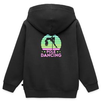 Pole dance danseuse, pole dance, pole dance - Sweat Premium à capuche zippé enfant bio - noir - Dos - AI Model Kid Male (0cm)