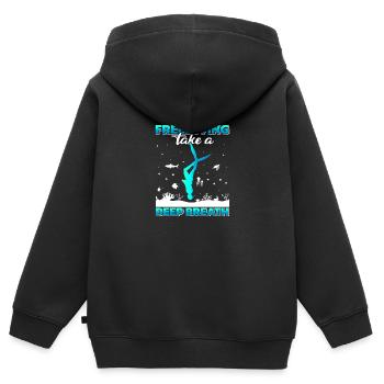 Plongée, Apnée Plongée, Apnée No Limit Apnée Apnée - Sweat Premium à capuche zippé enfant bio - noir - Dos - AI Model Kid Male (0cm)