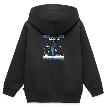 Plongée, Apnée Plongée, Apnée No Limit Apnée Apnée - Sweat Premium à capuche zippé enfant bio - noir - Dos - AI Model Kid Male (0cm)