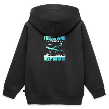 Plongée, Apnée Plongée, Apnée No Limit Apnée Apnée - Sweat Premium à capuche zippé enfant bio - noir - Dos - AI Model Kid Male (0cm)