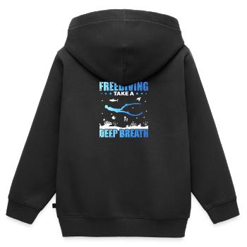 Plongée, Apnée Plongée, Apnée No Limit Apnée Apnée - Sweat Premium à capuche zippé enfant bio - noir - Dos - AI Model Kid Male (0cm)