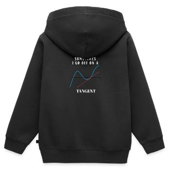 Sometimes I Go Off On A Tangent Math Humor - Kids Premium Organic Zip-up Hoodie - black - Back - AI Model Kid Male (0cm)