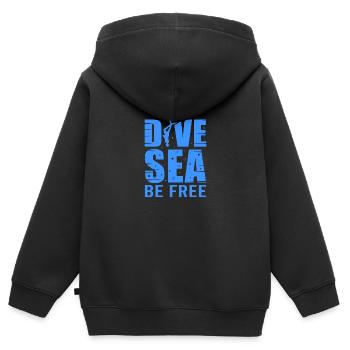 Plongée, Apnée Plongée, Apnée No Limit Apnée Apnée - Sweat Premium à capuche zippé enfant bio - noir - Dos - AI Model Kid Male (0cm)
