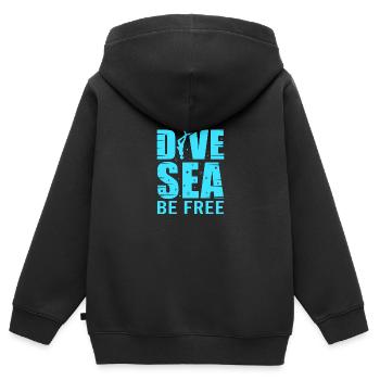 Plongée, Apnée Plongée, Apnée No Limit Apnée Apnée - Sweat Premium à capuche zippé enfant bio - noir - Dos - AI Model Kid Male (0cm)