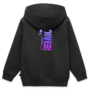 Plongée, Apnée Plongée, Apnée No Limit Apnée Apnée - Sweat Premium à capuche zippé enfant bio - noir - Dos - AI Model Kid Male (0cm)