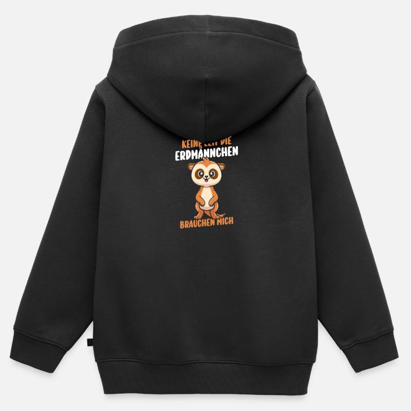 Erdmännchen - Kinder Premium Organic Zip Hoodie - Schwarz