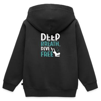 Plongée, Apnée Plongée, Apnée No Limit Apnée Apnée - Sweat Premium à capuche zippé enfant bio - noir - Dos - AI Model Kid Male (0cm)