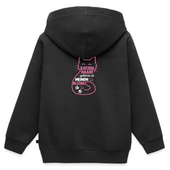Katze Miezekatze Katzenliebhaber Katzenbesitzer Ka - Kinder Premium Organic Zip Hoodie - Schwarz - Hinten - AI Model Kid Male (0cm)